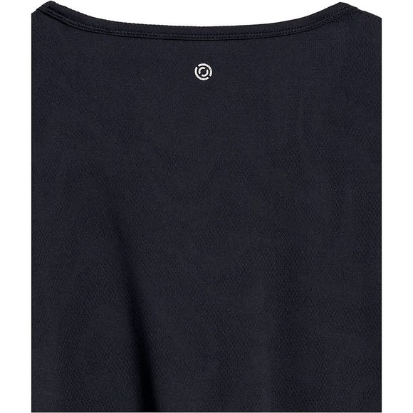 Women Top 1X Black Short Sleeves Jacquard Mesh - Picture 6 of 8